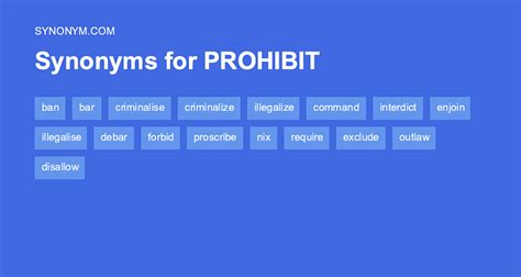 prohibit synonym|PROHIBITED Synonyms: 134 Similar and Opposite Words